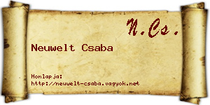 Neuwelt Csaba névjegykártya